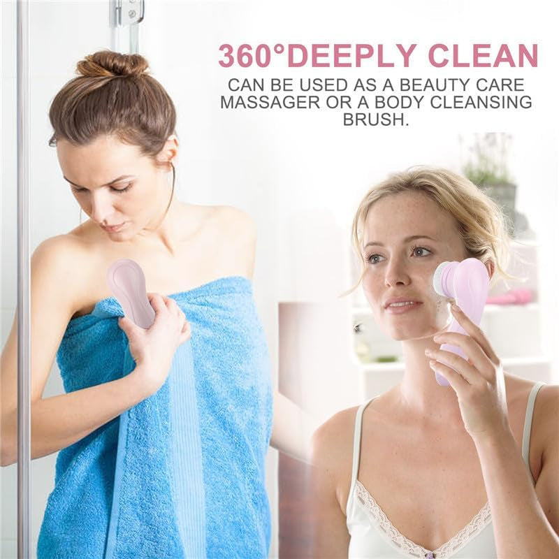 Electric Face Brush – Advanced Face Cleansing Brush with 3 Interchangeable Heads & 2 Speeds - Premium Face Scrubber & Massaging Tool Device for Men & Women Suitable for All Skin Types