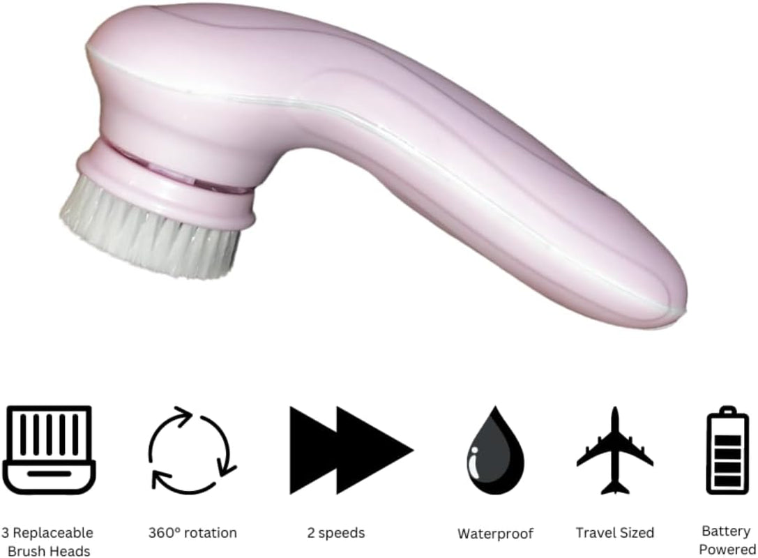 Electric Face Brush – Advanced Face Cleansing Brush with 3 Interchangeable Heads & 2 Speeds -  Premium Face Scrubber & Massaging Tool Device for Men & Women Suitable for All Skin Types