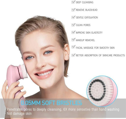 Electric Face Brush – Advanced Face Cleansing Brush with 3 Interchangeable Heads & 2 Speeds -  Premium Face Scrubber & Massaging Tool Device for Men & Women Suitable for All Skin Types