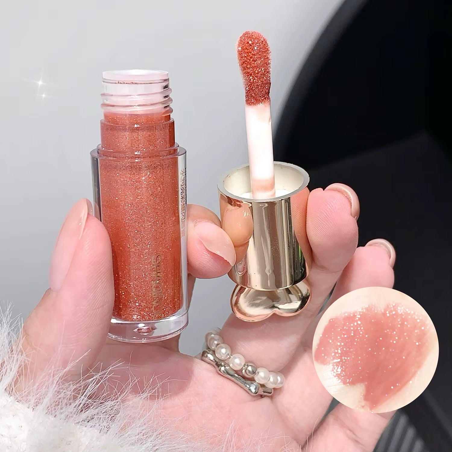 Moisturizing Plump and Sparkling Lip Gloss Mirror Water Lip Glaze Moisturizing Lip Oil Diamond Shimmer Glitter Liquid Lipsticks