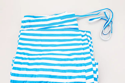 Pyjama Pants Woman Comfortable Cotton Sleep Striped Floor-Grazing Pajama Pants Sumptuous Loungewear Drawstring Pyjamas Bottoms