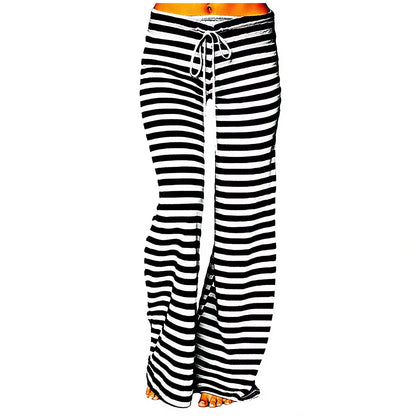 Pyjama Pants Woman Comfortable Cotton Sleep Striped Floor-Grazing Pajama Pants Sumptuous Loungewear Drawstring Pyjamas Bottoms